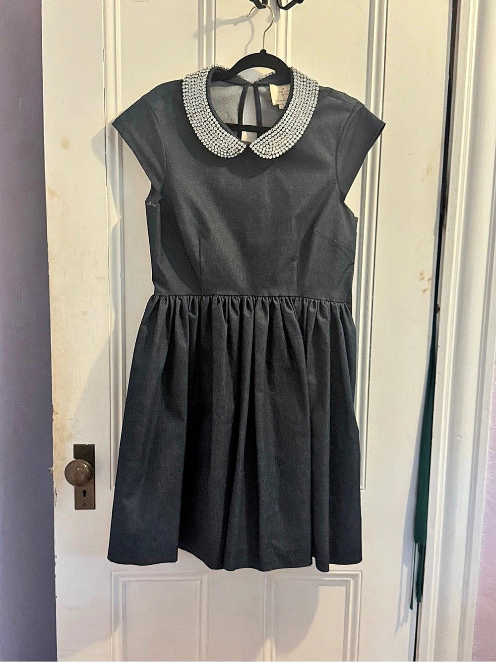 kate spade new york Kimberly Dress Embellished Collar Black Size 10